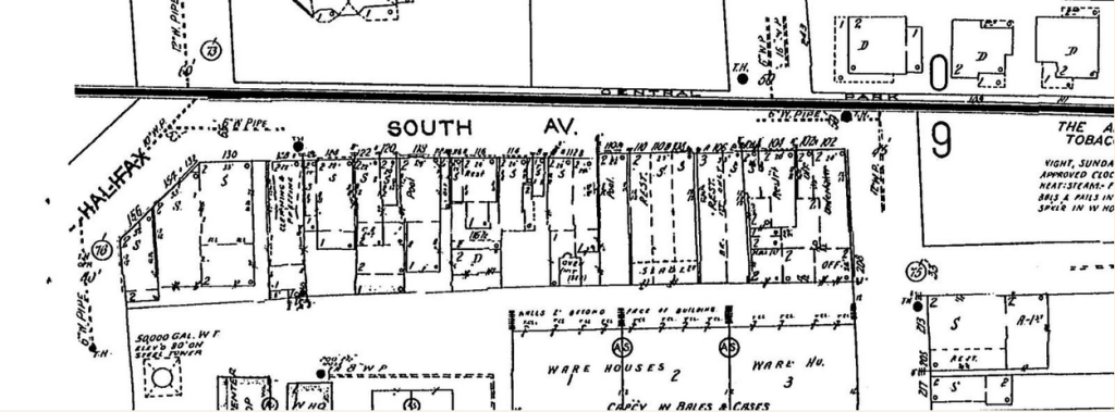 Original Sanborn Map image used to trace buildings on The Avenue